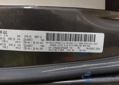 2016 Dodge Grand Caravan American Value Pkg из США, поврежденный, VIN 2C4RDGBG1GR330325